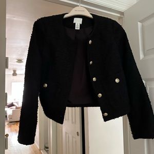 H&M Tweed Boucle Jacket size Small in Black.